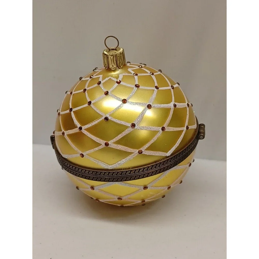 Mostowski Blown Glass Christmas Ornament Komozja Hinged  Read**